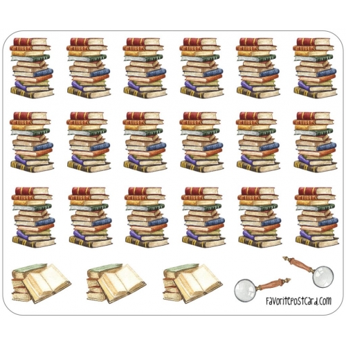 Sticker sheet: books