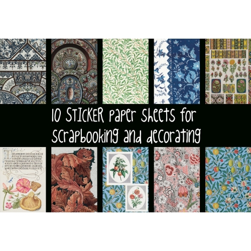 Scrapbooking paper set | flowers and ornaments