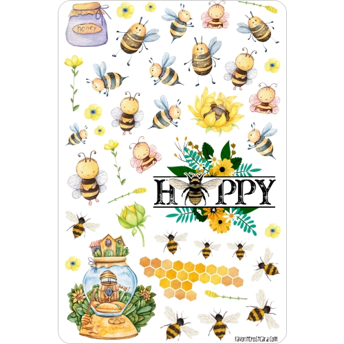 Sticker sheet #076: Happy Bees