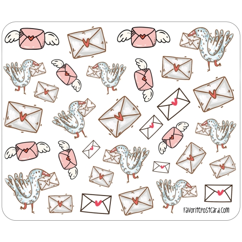 Sticker sheet #080: Cute envelopes, MINI