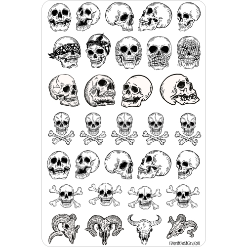 Sticker sheet #077: Skulls