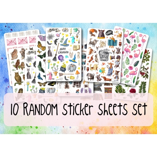 10 RANDOM sticker sheets set