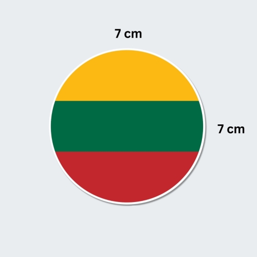 Vinyl sticker #026: Flag of Lithuania, round