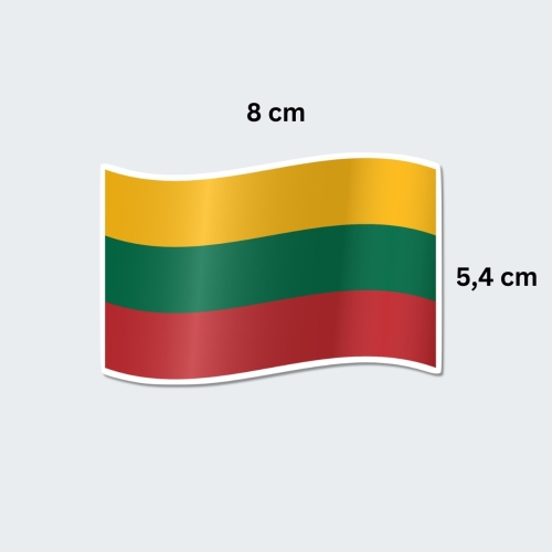 Vinyl sticker #027: Flag of Lithuania, wave