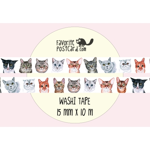 Washi tape #076: Let’s love all the cats in the world!