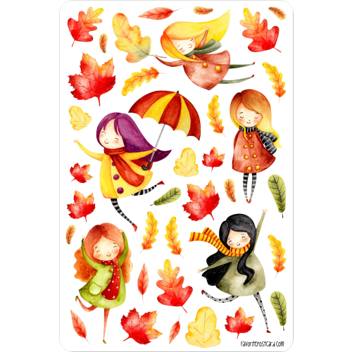 Sticker sheet #115: Autumn girls