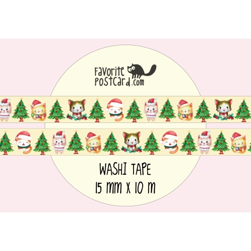 Washi tape #092: Christmas cats