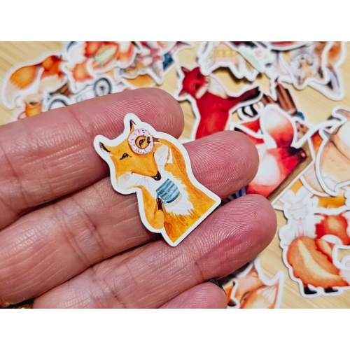 Die cut sticker set: foxes