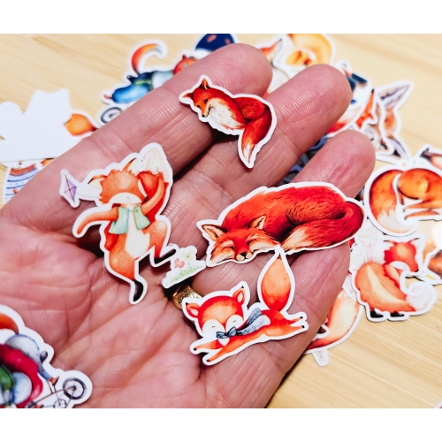 Die cut sticker set: foxes