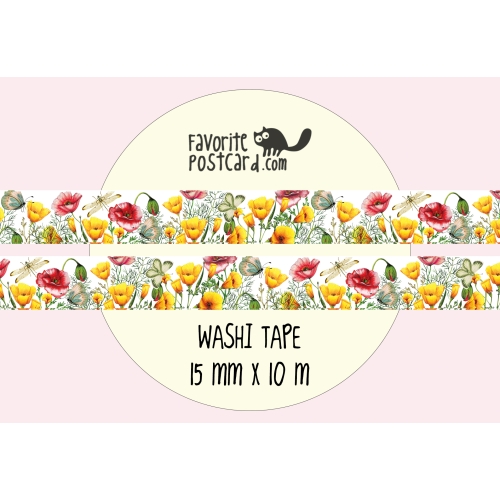 Washi tape, flowers