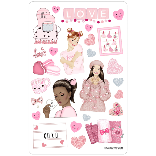 Sticker sheet, Valentine's day