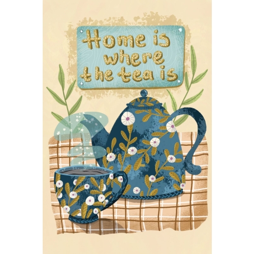 Tea postcard | cozy scene
