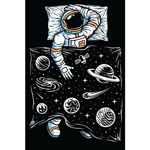 Sleeping astronaut postcard